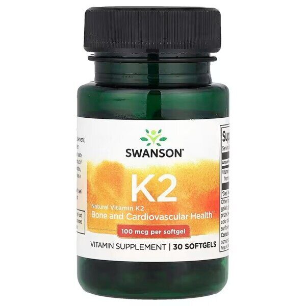Natural Vitamin K2 100 mcg 30 Softgels